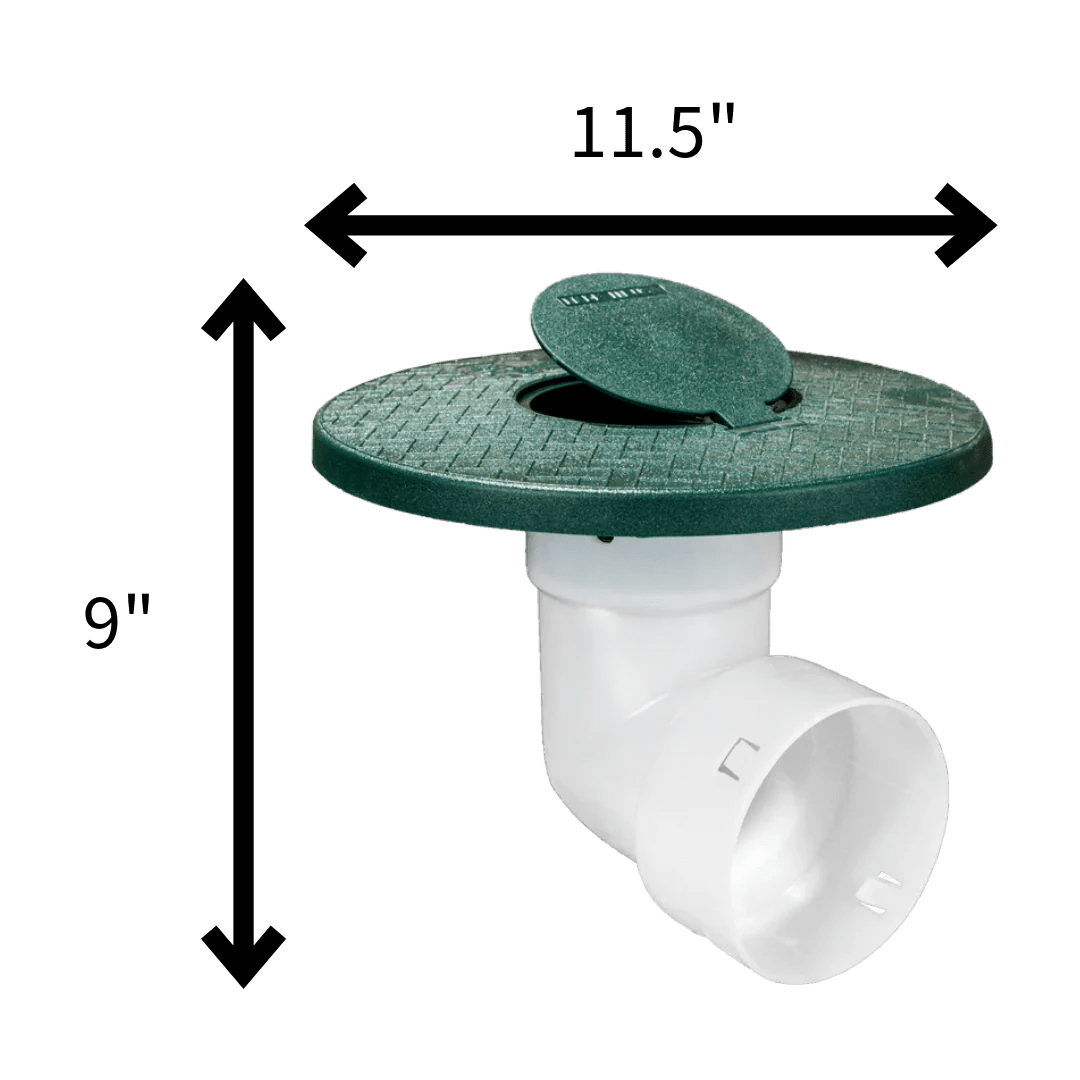 Not Quite a 90 Pop - Up Emitter Connects to 4 Inch Corrugated Pipe - Futurescape Landscaping