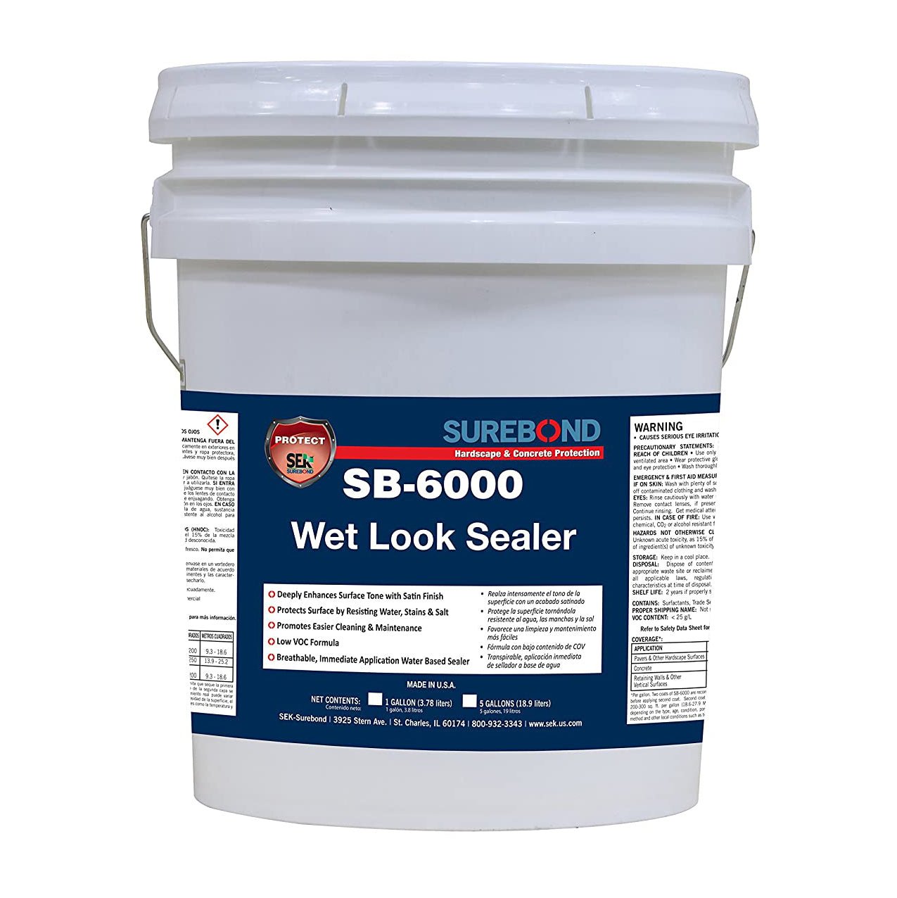 SB - 6000 Wet Look Natural Water Based Sealer - 5 Gallon Pail - (HP - SB6000P - 1) - Futurescape Landscaping
