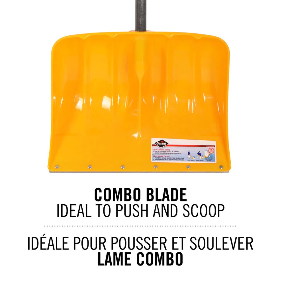 19 - inch Poly Snow Shovel with Steel Wear Strip, Hardwood Handle - 83611 - Futurescape Landscaping