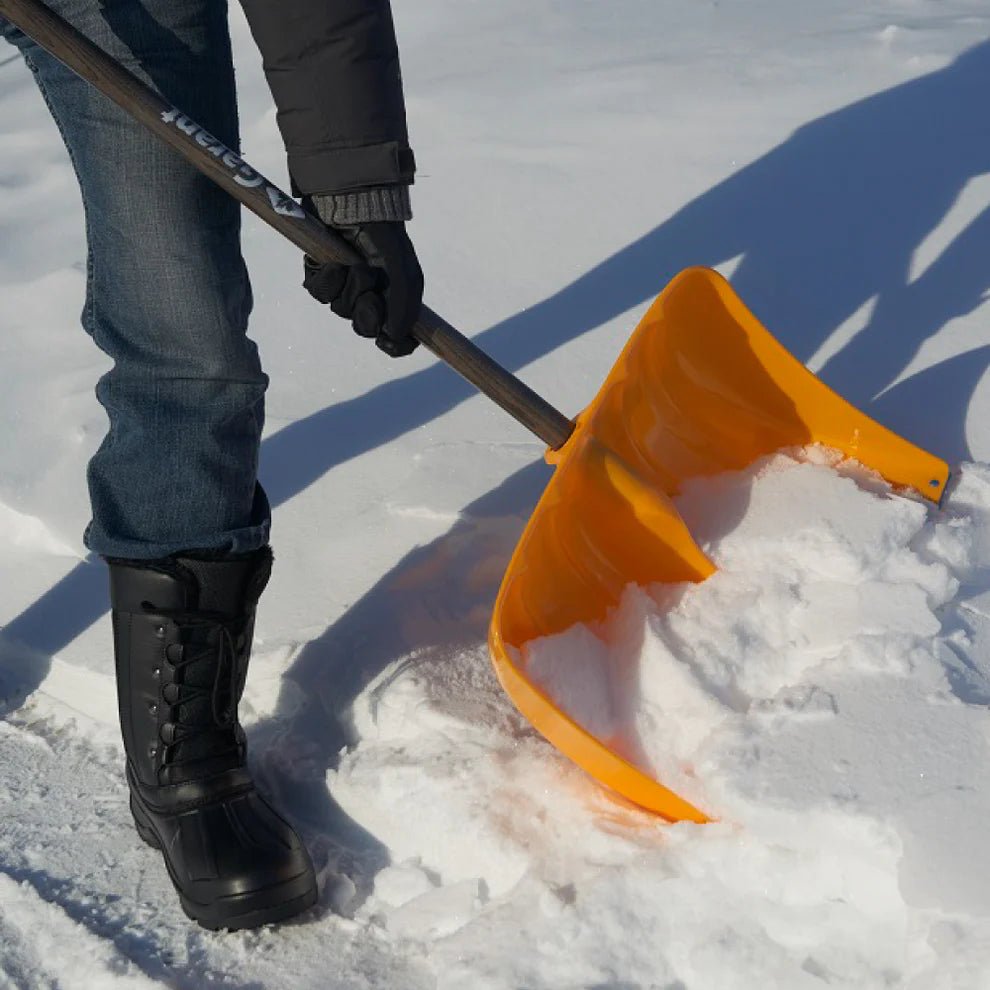 19 - inch Poly Snow Shovel with Steel Wear Strip, Hardwood Handle - 83611 - Futurescape Landscaping
