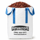 Burgundy Red Cedar Mulch in a tote bag from futurescape landscaping