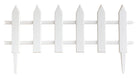 Classic white picket decorative lawn fencing made of weatherproof resin for flower bed edging