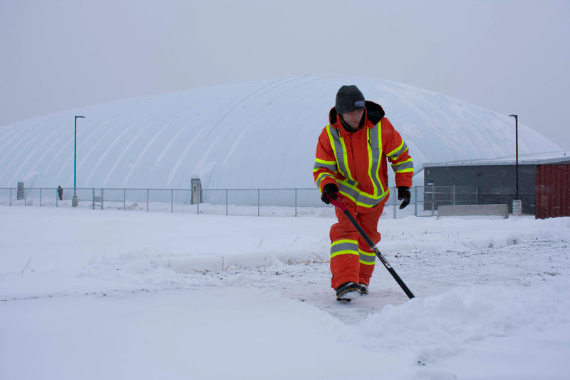Commercial snow plowing service