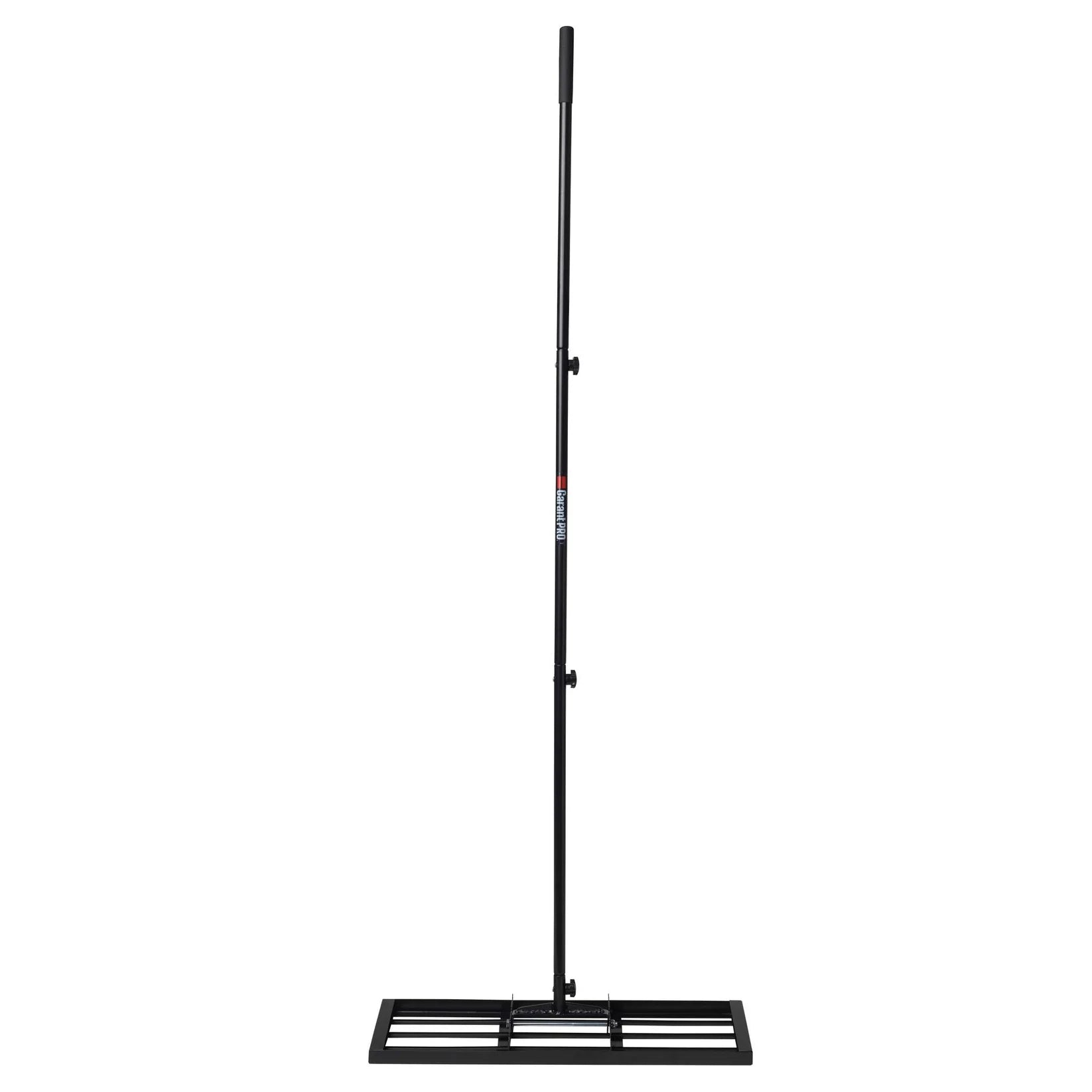 Garant Pro lawn leveling rake with 30-inch steel plate for spreading soil, sand, and compost on uneven yards.