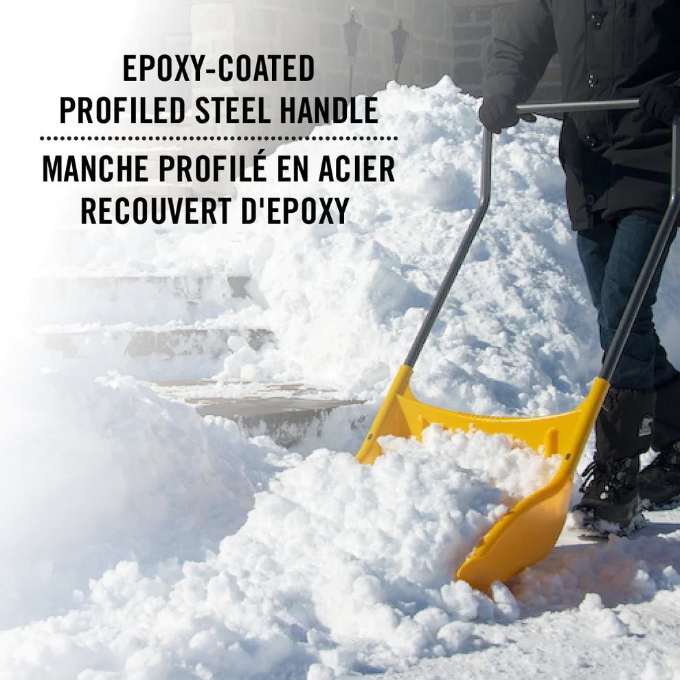 Sleigh shovel, 22" poly blade, steel wear strip - 81662 - Futurescape Landscaping