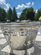 stainless steel fire pit by futurescape